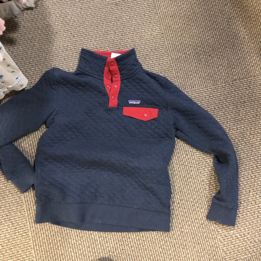 Patagonia Quilted Pullover in Navy and Red